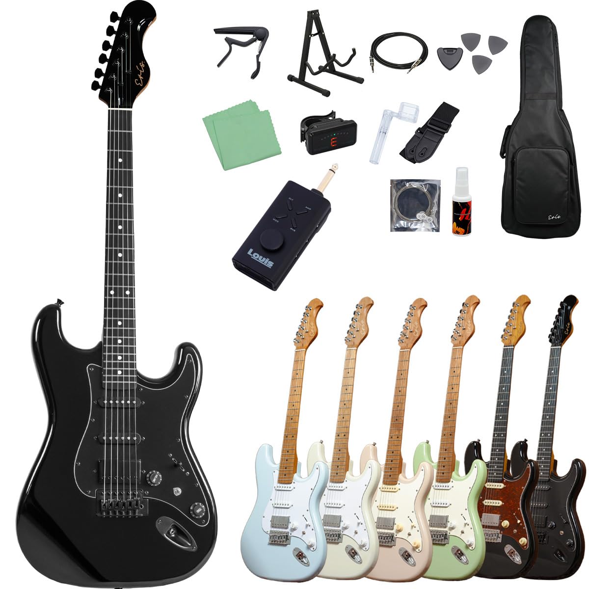 Amazon | Eris. Nestia エレキギター初心者セット SSH コイル